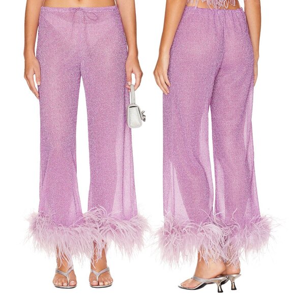Oseree Pants - Oseree Lumiere Plumage Pants Glicine Size Medium